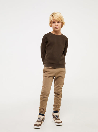 Crew Neck Basic Long Sleeve Boy's Sweatshirt