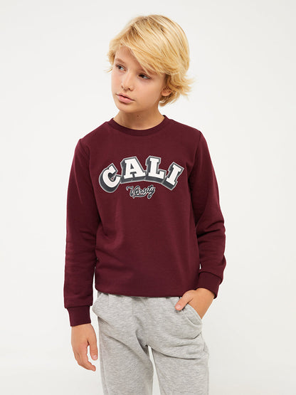 Crew Neck Printed Long Sleeve Boy's Sweatshirt