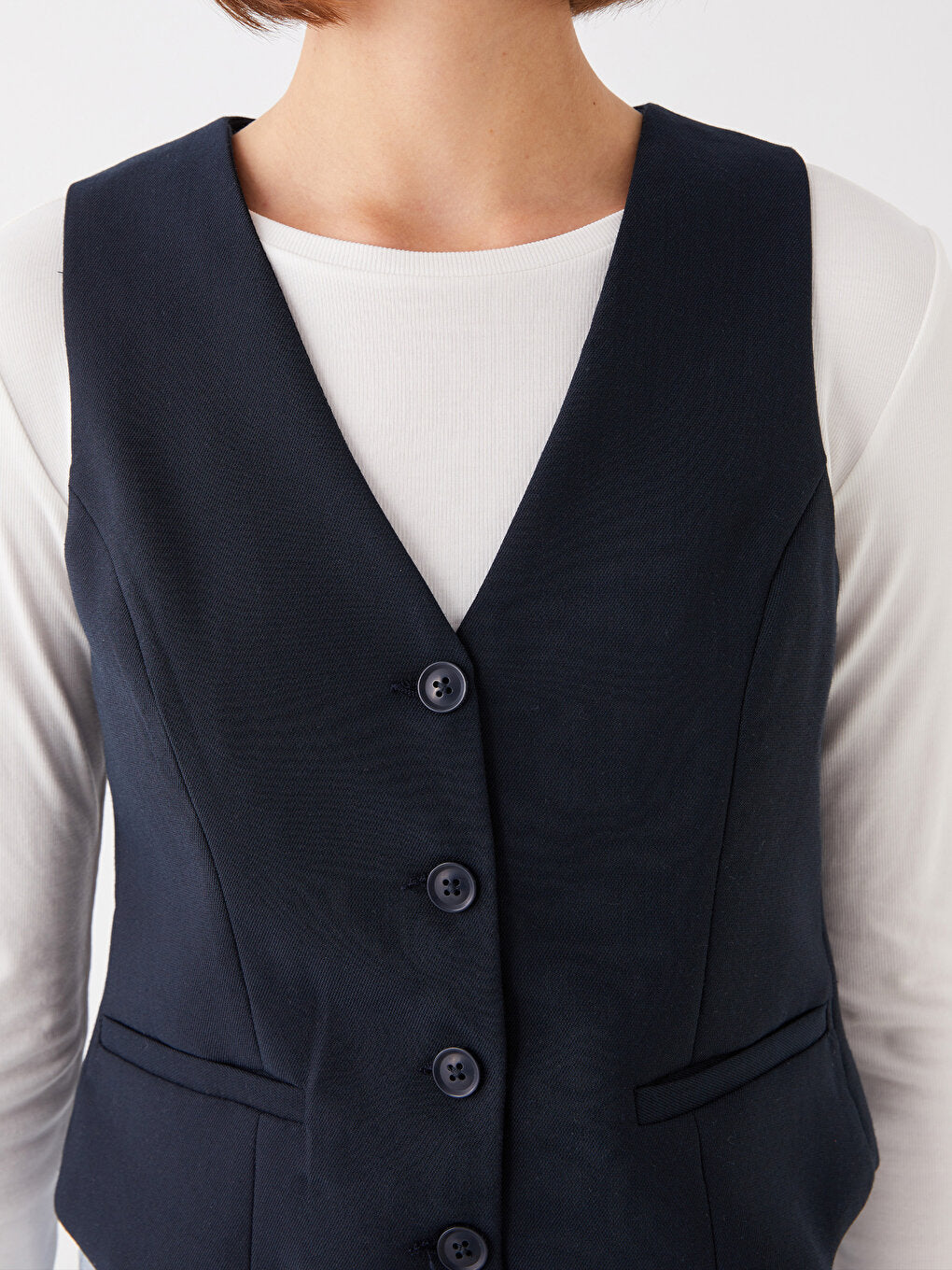 Women's V-Neck Plain Classic Vest