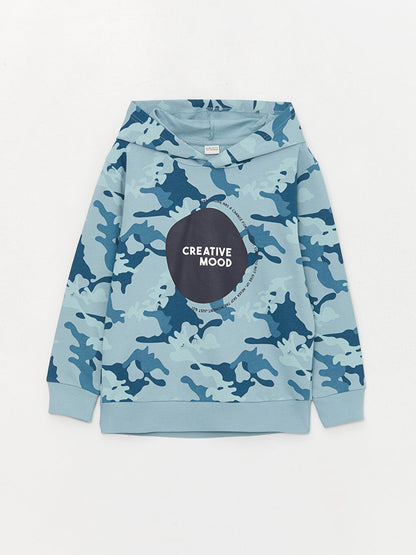 Printed Long Sleeve Boys Hoodie