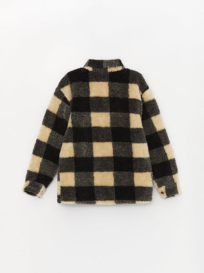 Comfortable Fit Plaid Plush Boy's Shirt Jacket