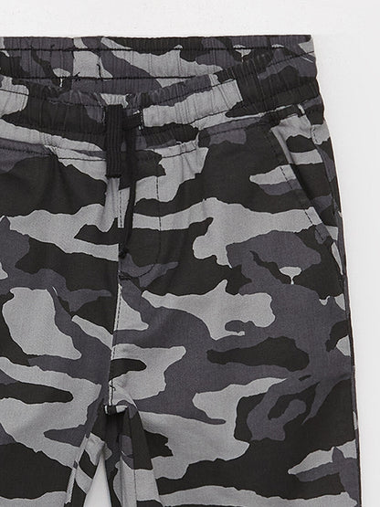 Camouflage Patterned Boy Jogger Trousers with Elastic Waist