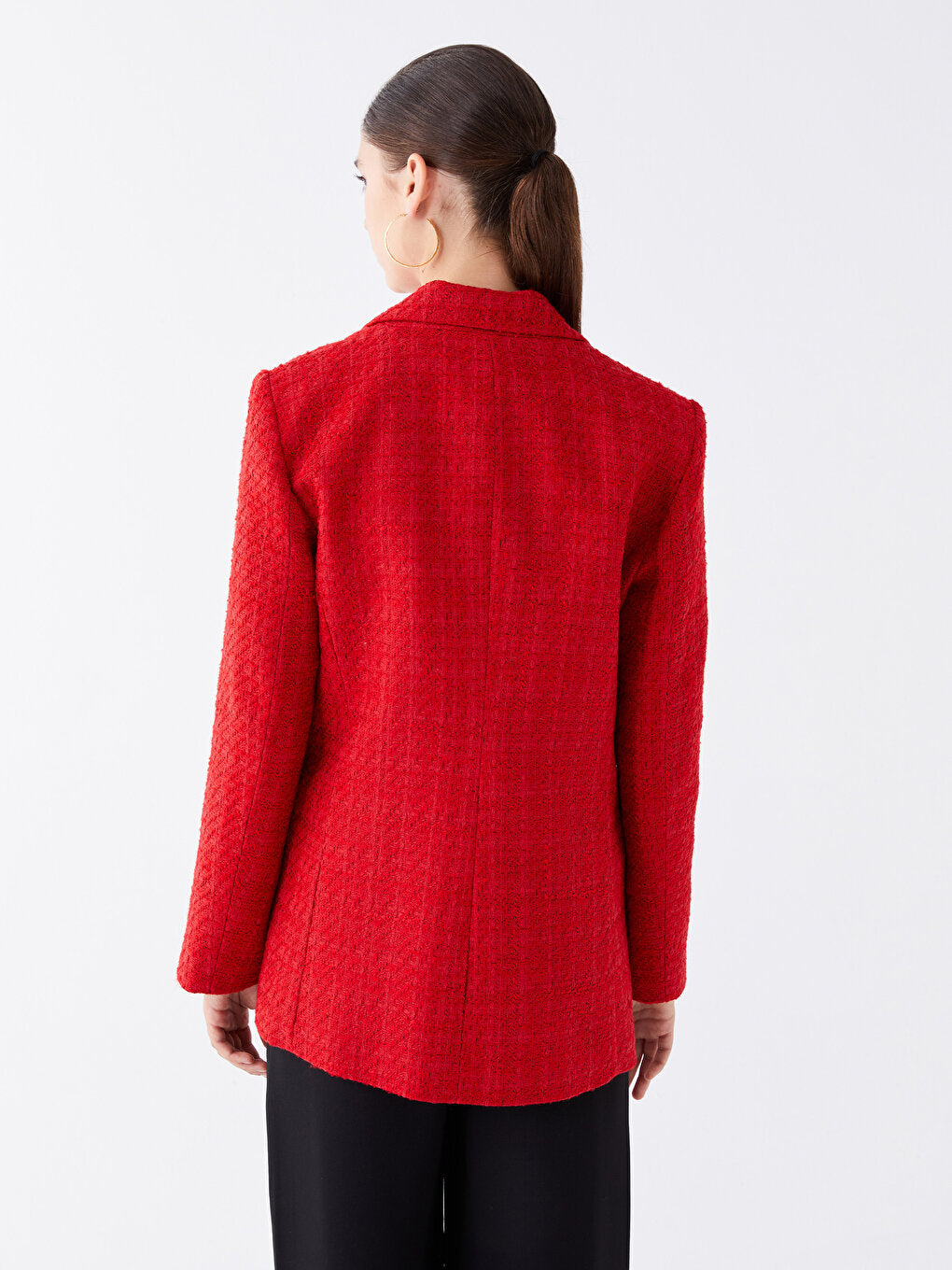 Self Patterned Long Sleeve Women's Blazer Jacket