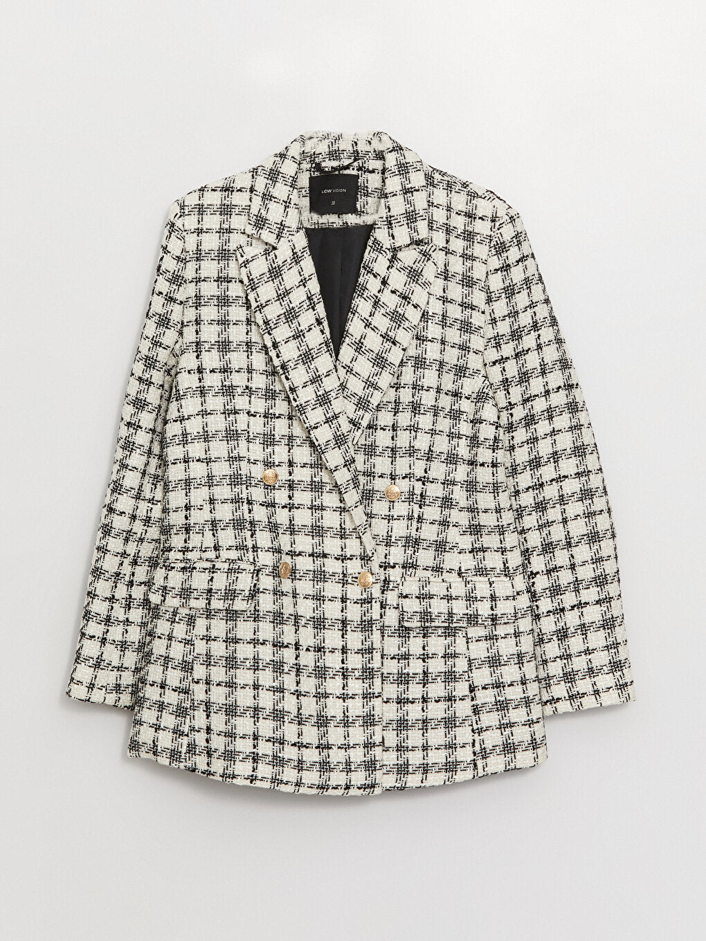 Plaid Long Sleeve Women's Blazer Jacket