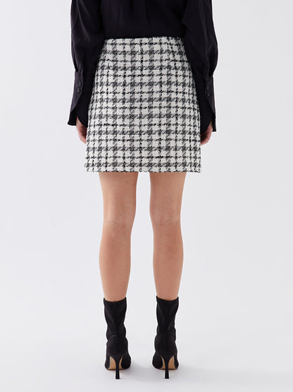 Standard Fit Patterned Women's Tweed Skirt