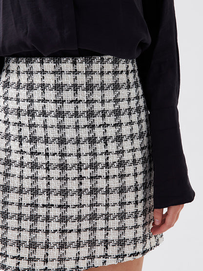 Standard Fit Patterned Women's Tweed Skirt