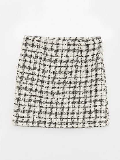 Standard Fit Patterned Women's Tweed Skirt