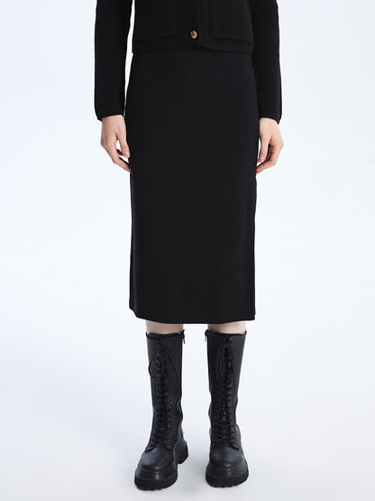 Women's Extra Tight Fit Plain Knitwear Skirt