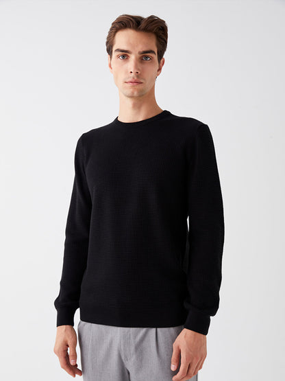 Crew Neck Long Sleeve Men's Knitwear Sweater