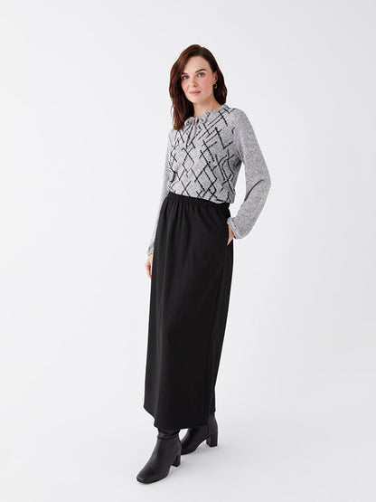 Women's Elastic Waist Straight Skirt