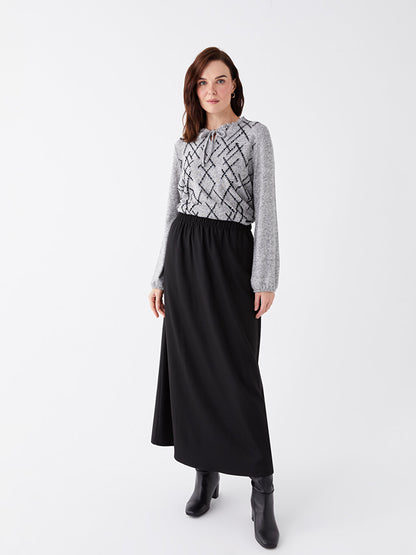 Women's Elastic Waist Straight Skirt