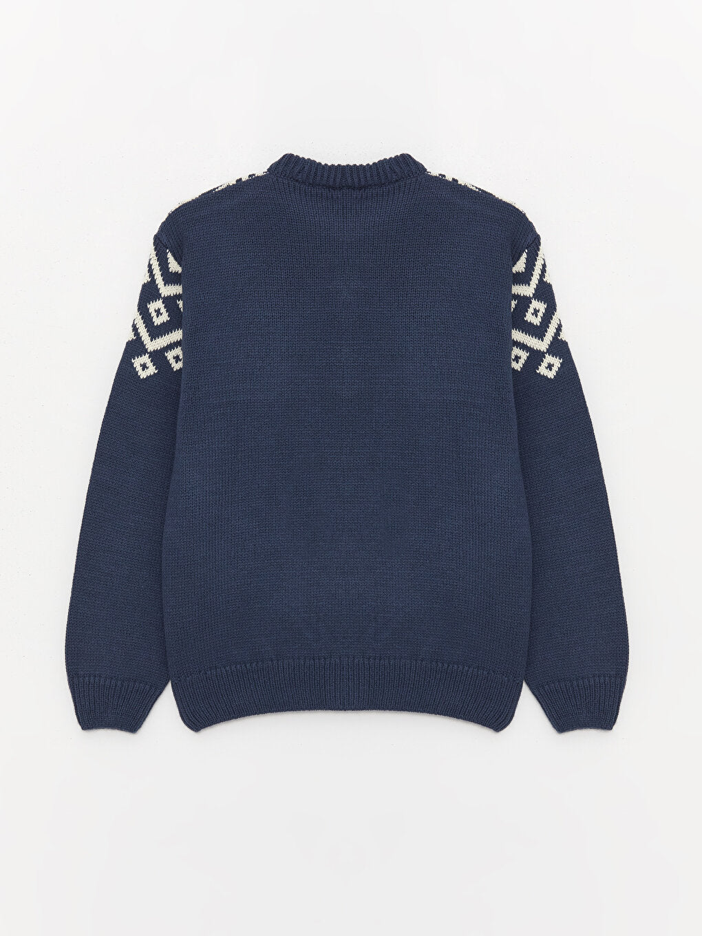 Crew Neck Patterned Long Sleeve Boy's Knitwear Sweater