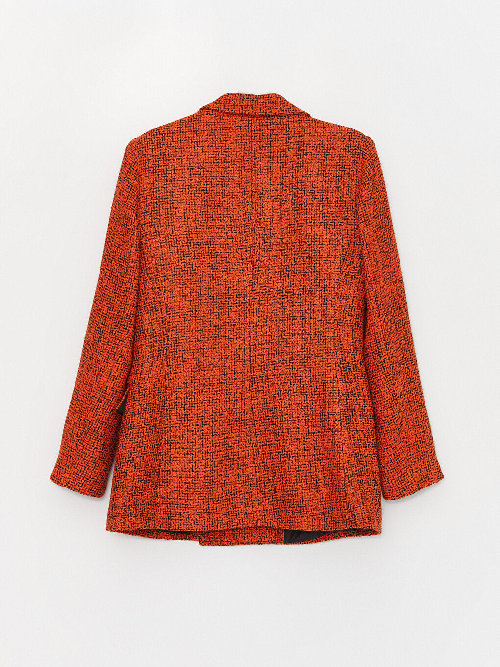 Patterned Long Sleeve Women's Tweed Blazer Jacket