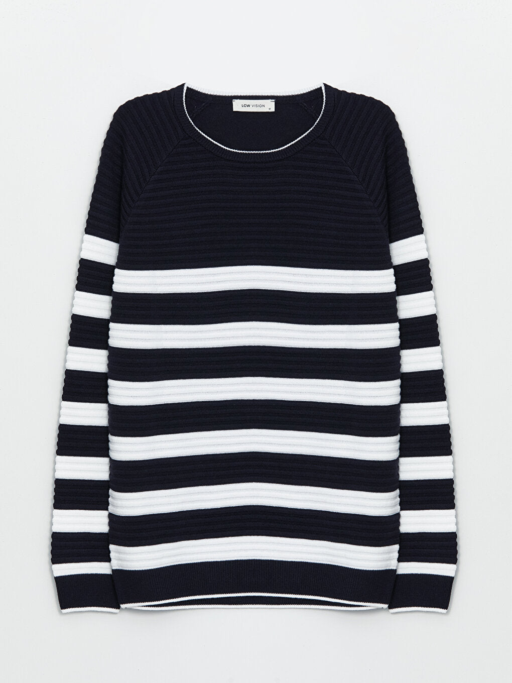 Crew Neck Long Sleeve Striped Men's Knitwear Sweater