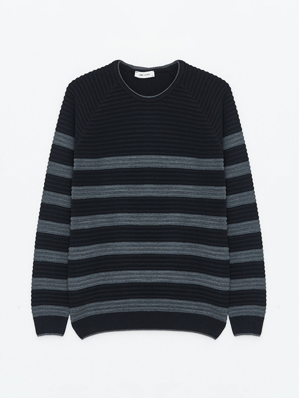 Crew Neck Long Sleeve Striped Men's Knitwear Sweater