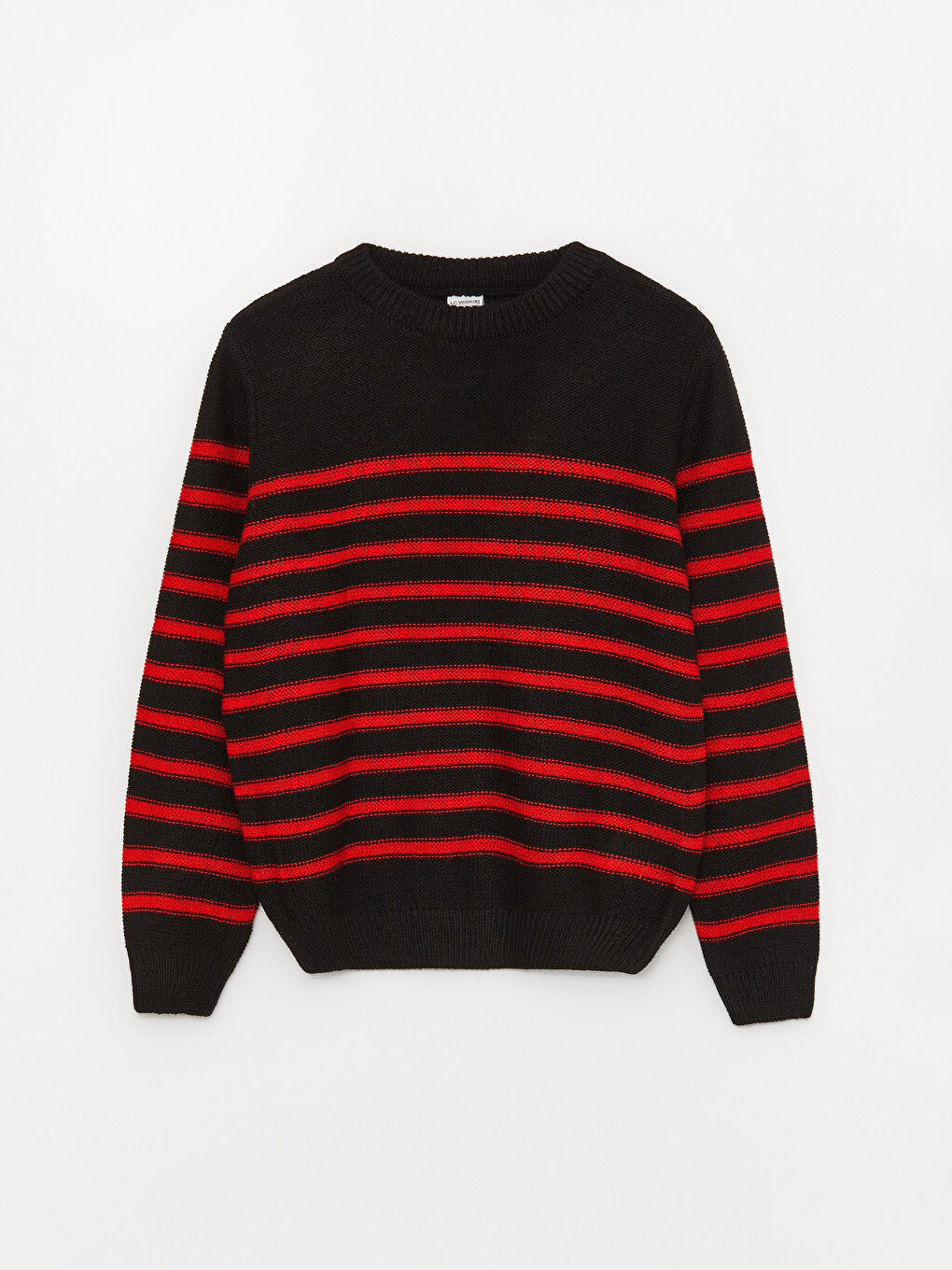 Crew Neck Striped Long Sleeve Boy's Knitwear Sweater