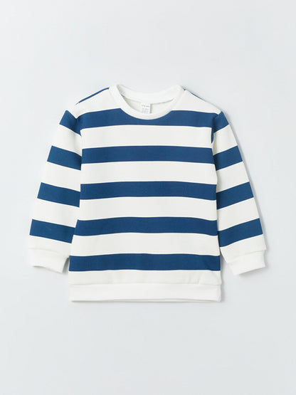 Crew Neck Long Sleeve Striped Baby Boy Sweatshirt