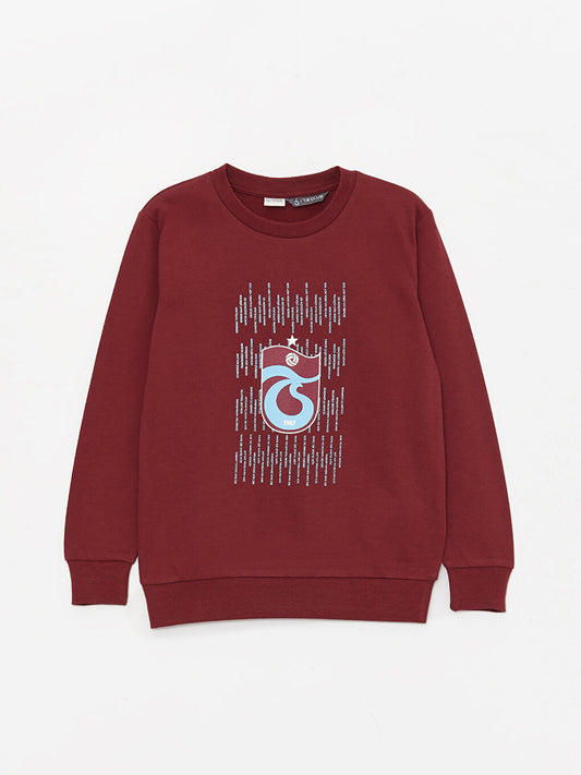 Crew Neck Trabzonspor Printed Long Sleeve Boy's Sweatshirt