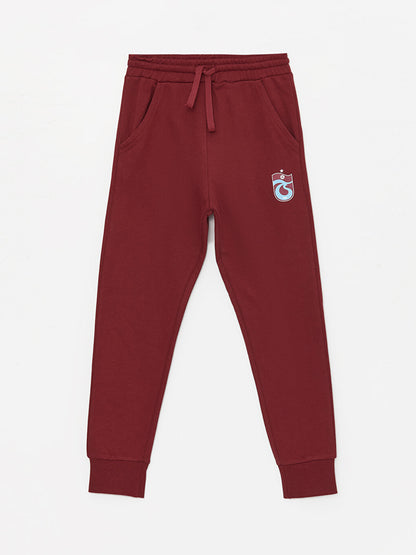 Trabzonspor Printed Boys' Sweatpants with Elastic Waist