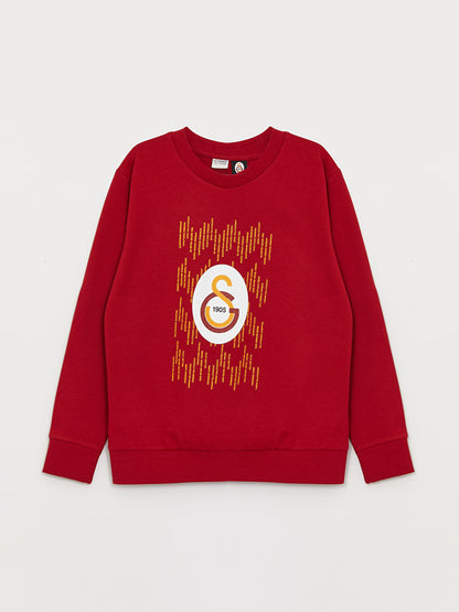 Crew Neck Galatasaray Printed Long Sleeve Boy's Sweatshirt