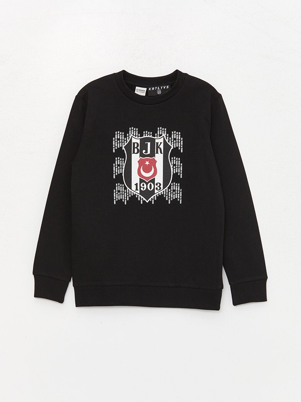 Crew Neck Beşiktaş Printed Long Sleeve Boy's Sweatshirt