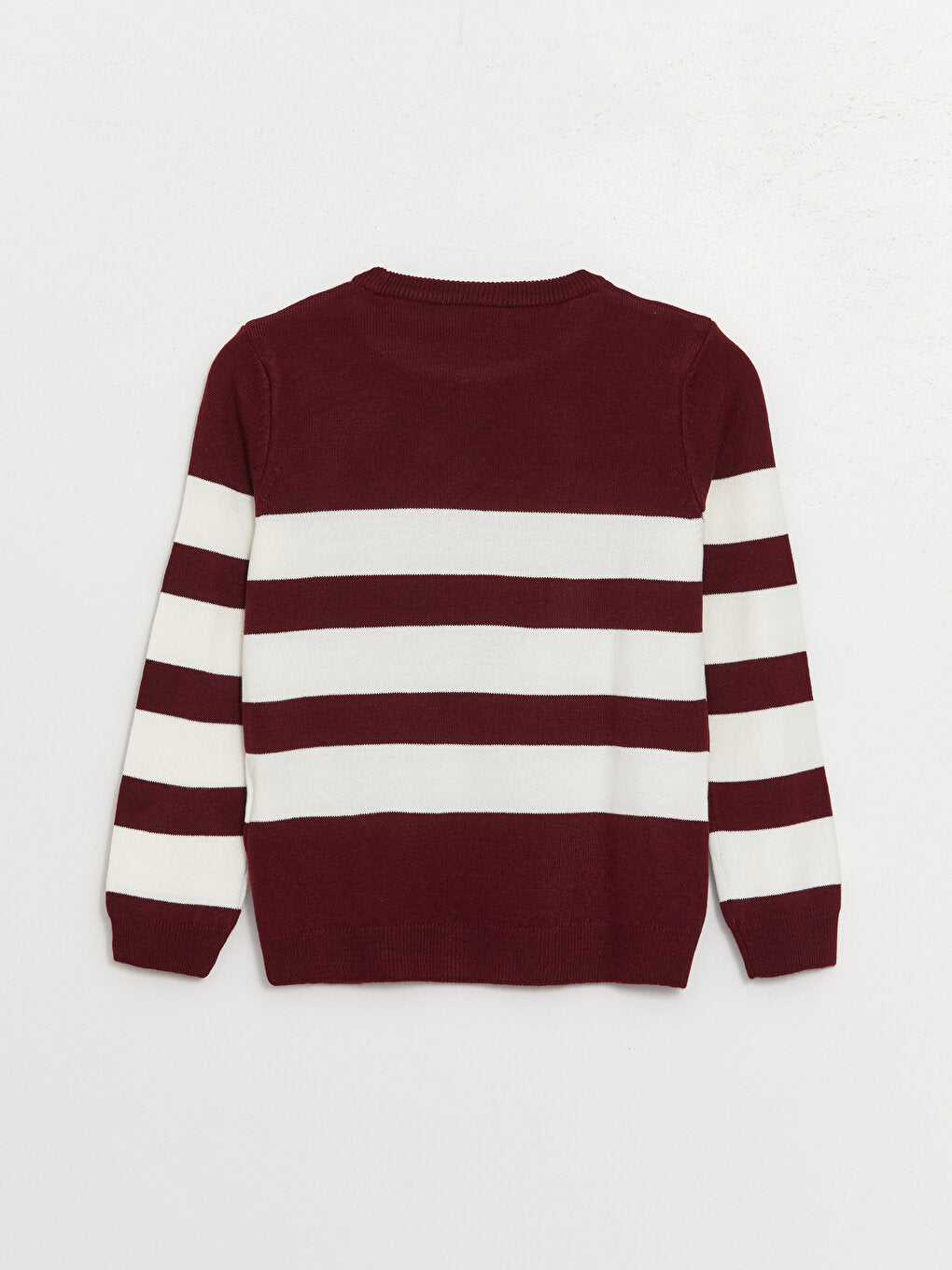 Crew Neck Striped Long Sleeve Boy's Knitwear Sweater