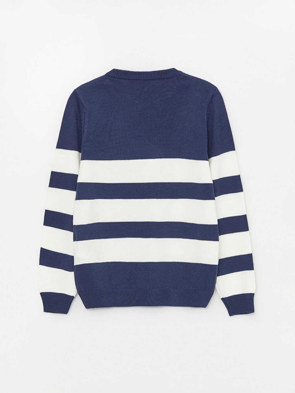 Crew Neck Striped Long Sleeve Boy's Knitwear Sweater