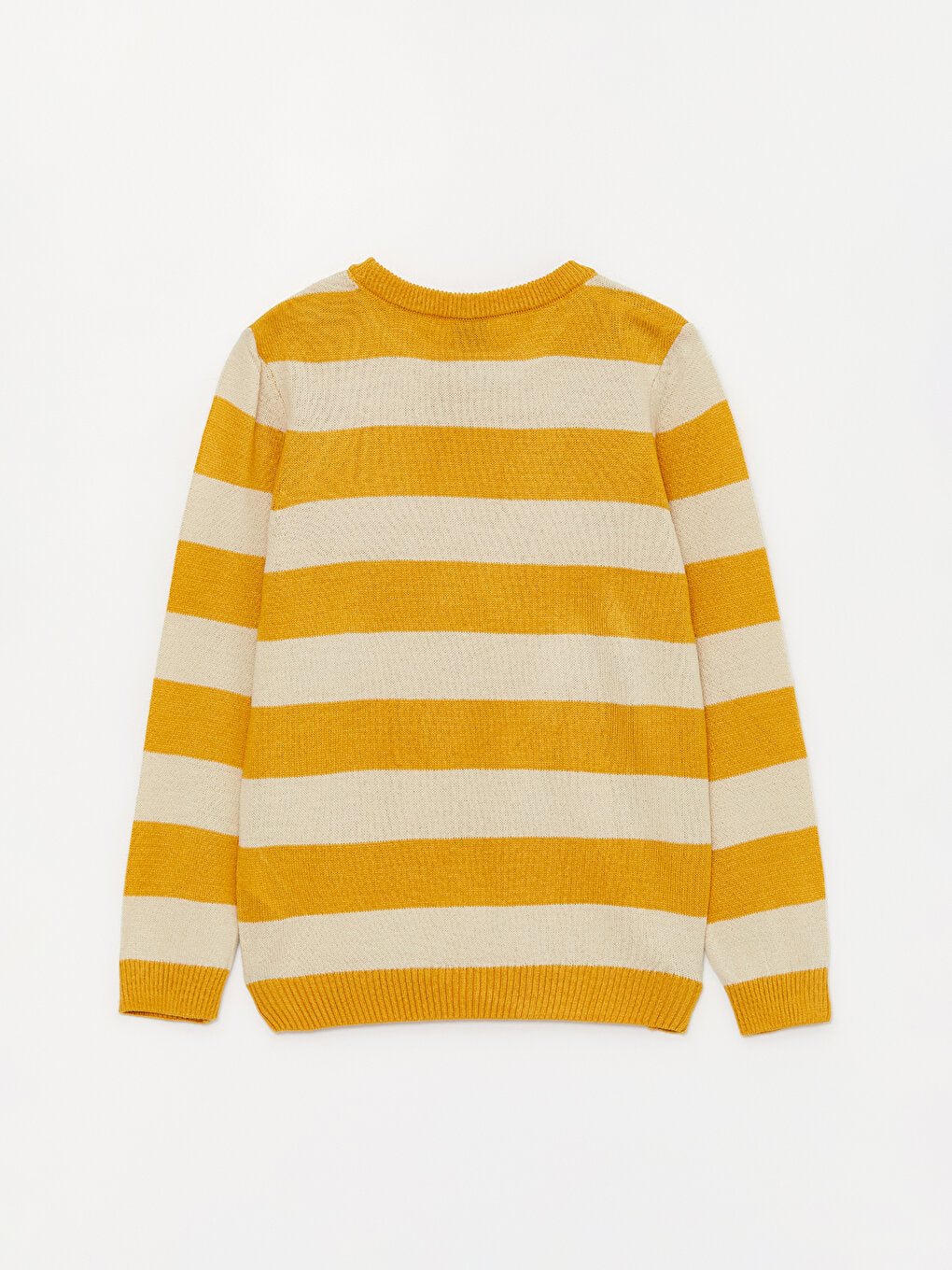 Crew Neck Striped Long Sleeve Boy's Knitwear Sweater