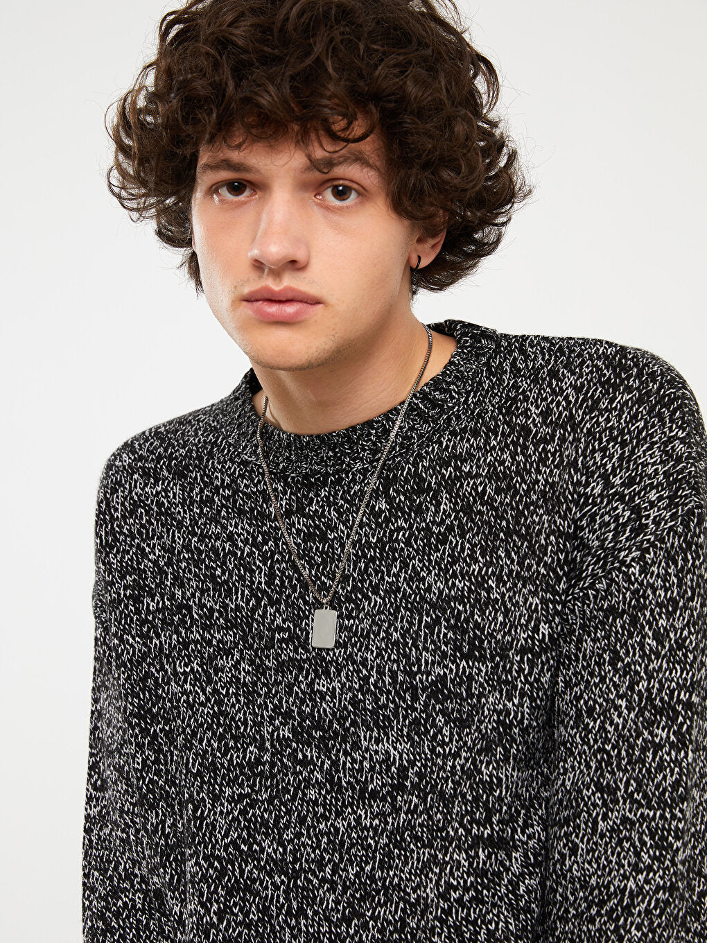 Crew Neck Long Sleeve Men's Knitwear Sweater