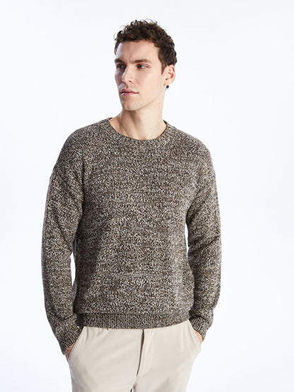 Crew Neck Long Sleeve Men's Knitwear Sweater