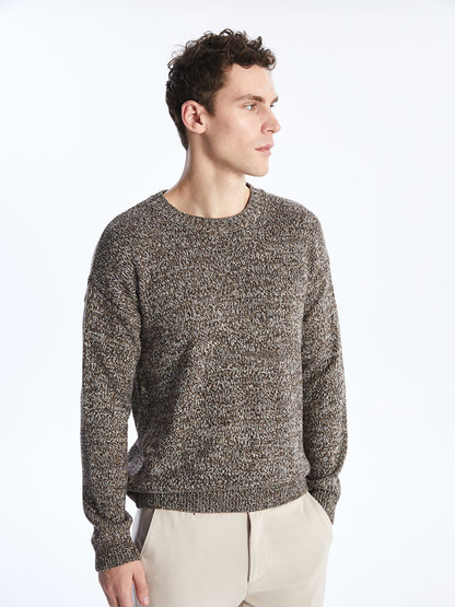 Crew Neck Long Sleeve Men's Knitwear Sweater