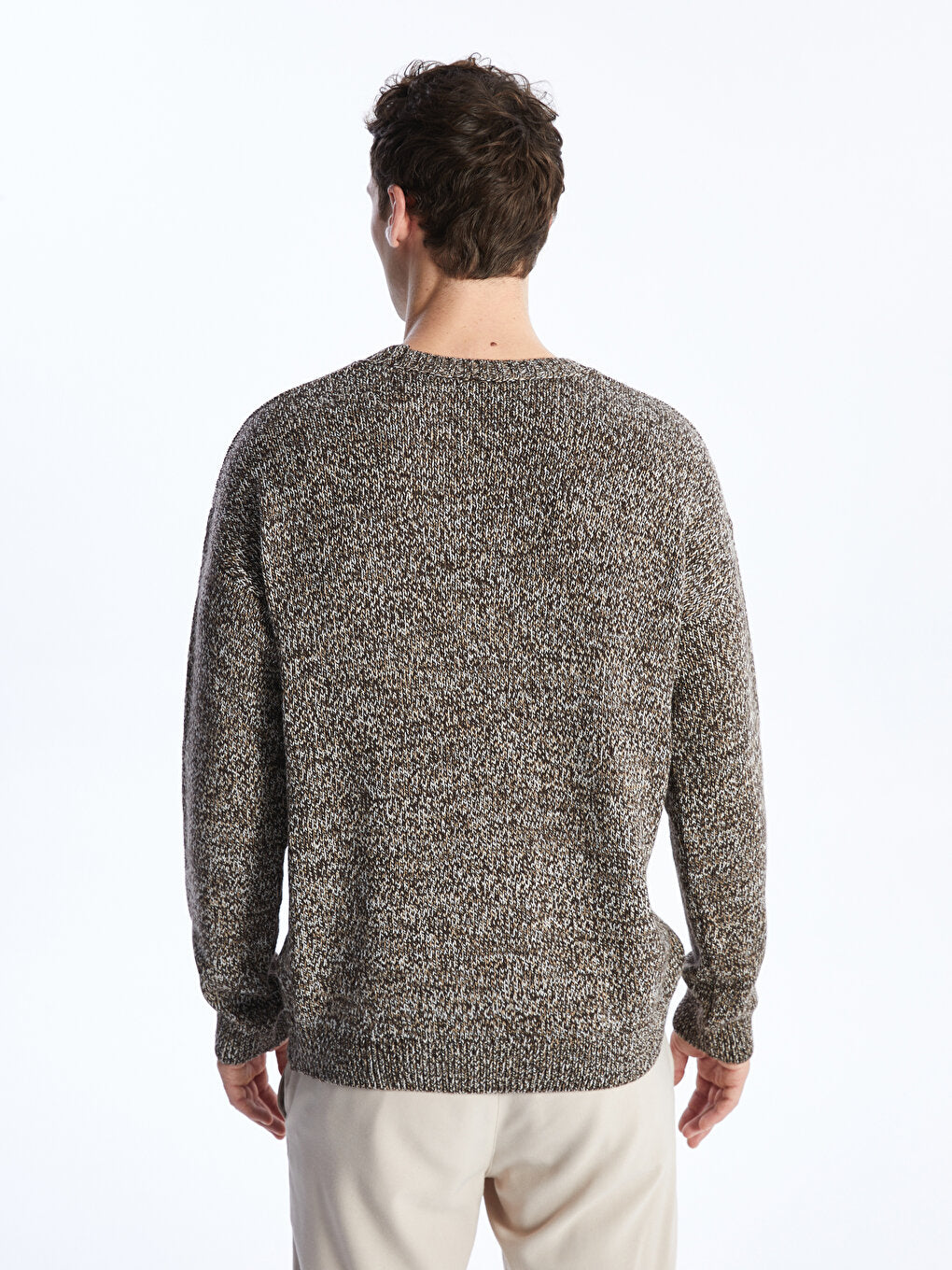 Crew Neck Long Sleeve Men's Knitwear Sweater