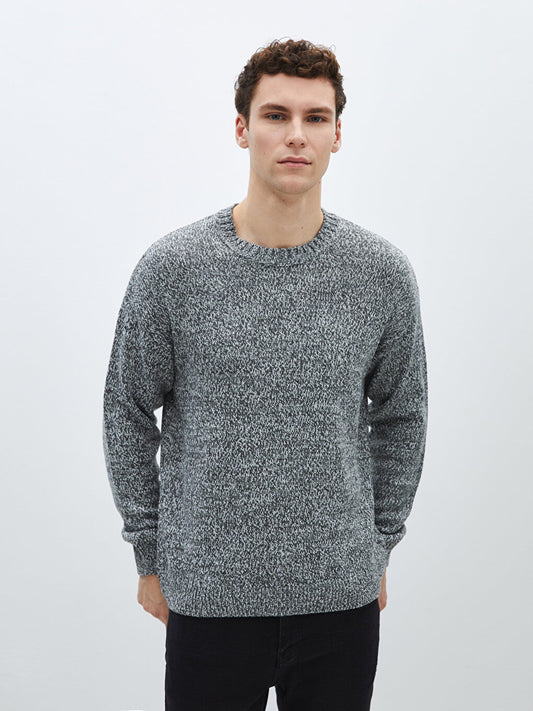 Crew Neck Long Sleeve Men's Knitwear Sweater