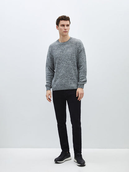 Crew Neck Long Sleeve Men's Knitwear Sweater