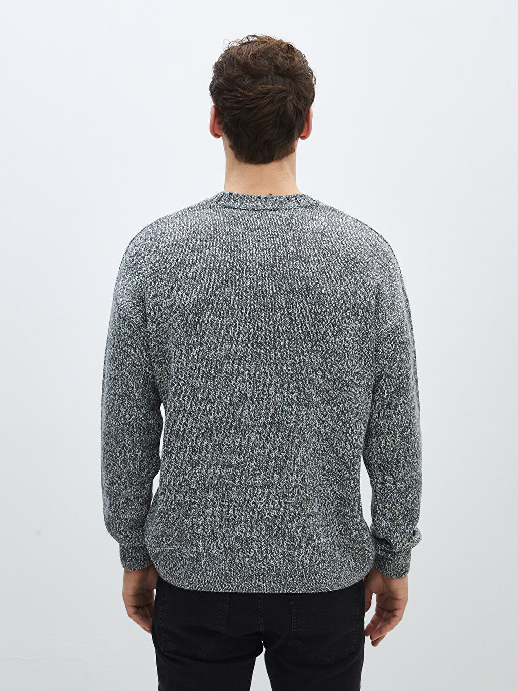 Crew Neck Long Sleeve Men's Knitwear Sweater