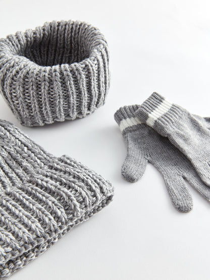 Boy's Beanie, Gloves and Neck Collar