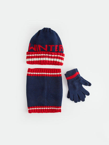 Boy's Beanie, Gloves and Neck Collar