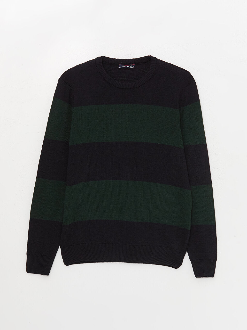 Crew Neck Long Sleeve Color Block Men's Knitwear Sweater