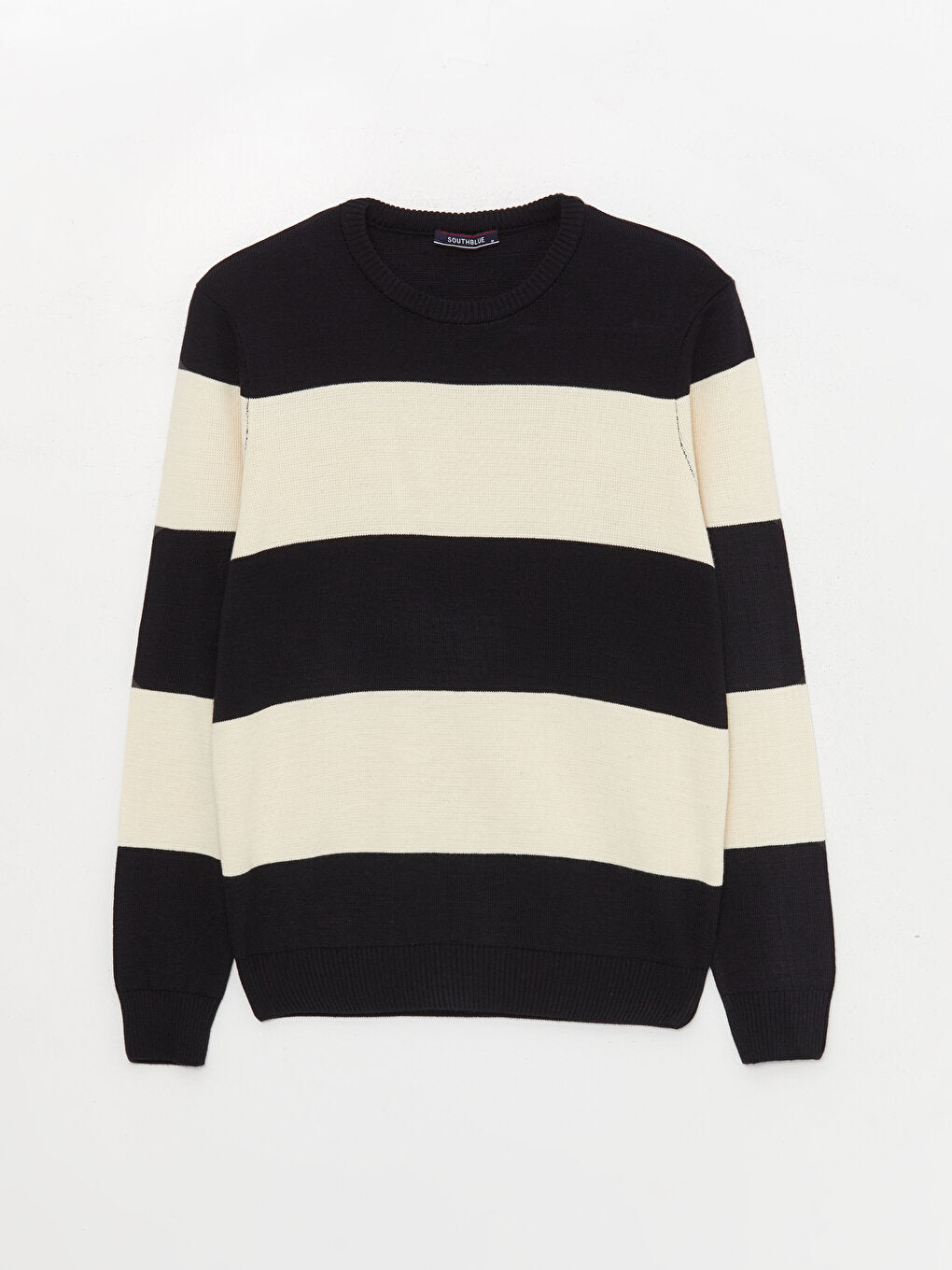 Crew Neck Long Sleeve Color Block Men's Knitwear Sweater