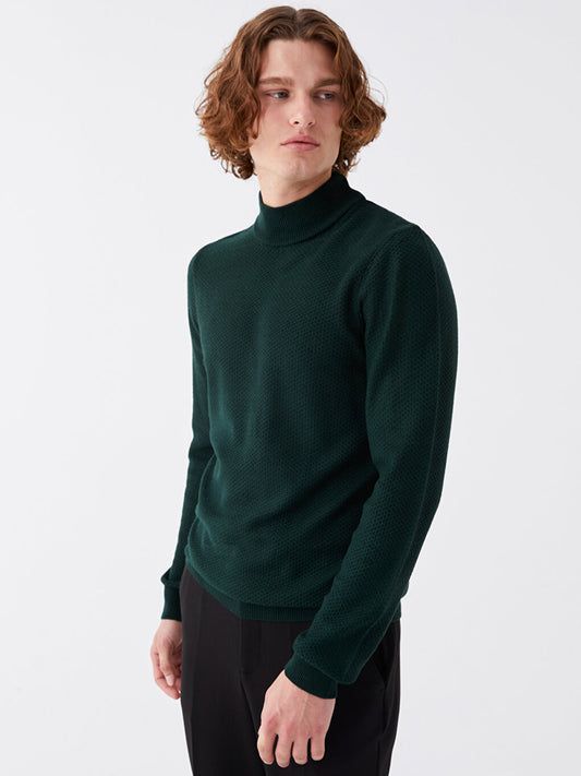 Half Turtleneck Long Sleeve Men's Knitwear Sweater