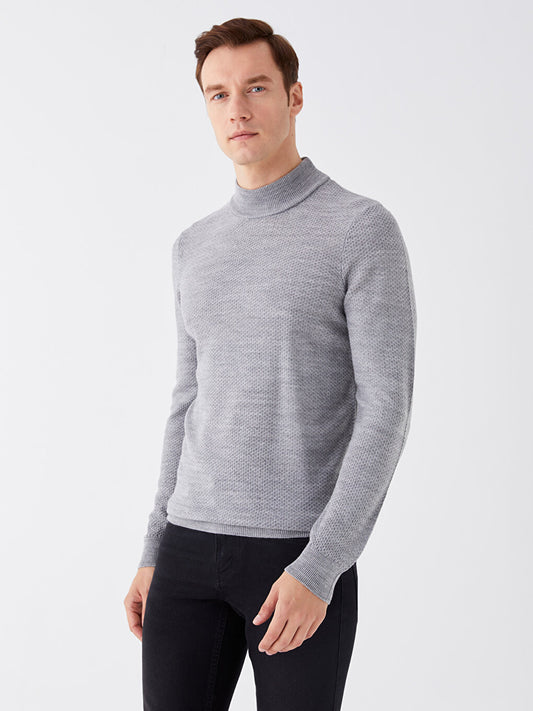 Half Turtleneck Long Sleeve Men's Knitwear Sweater