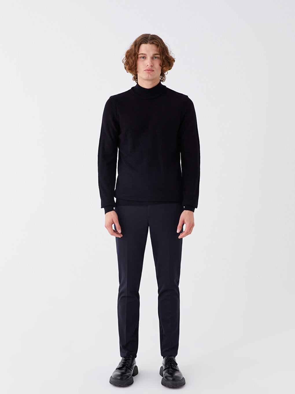 Half Turtleneck Long Sleeve Men's Knitwear Sweater