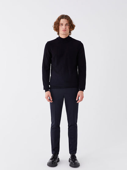 Half Turtleneck Long Sleeve Men's Knitwear Sweater