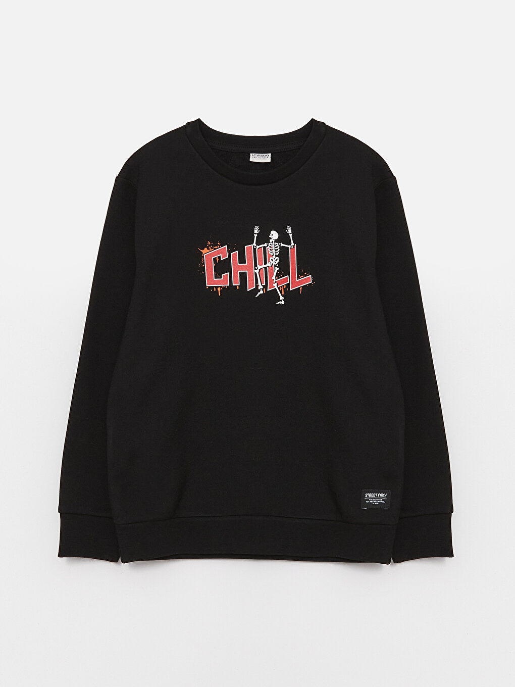 Crew Neck Printed Long Sleeve Boy's Sweatshirt