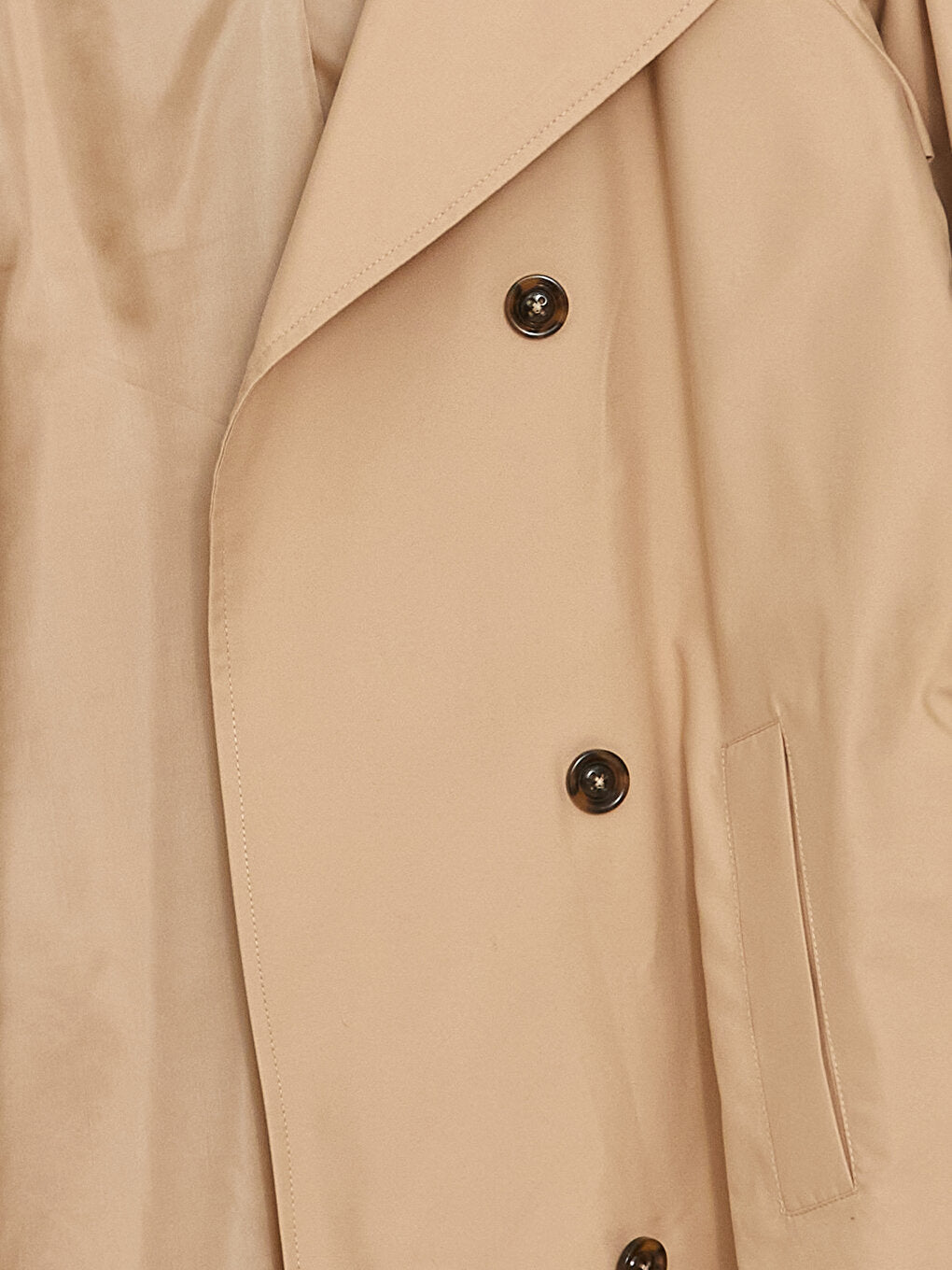 Women's Double Breasted Collar Plain Trench Coat