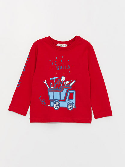 Crew Neck Printed Long Sleeve Baby Boy Sweatshirt