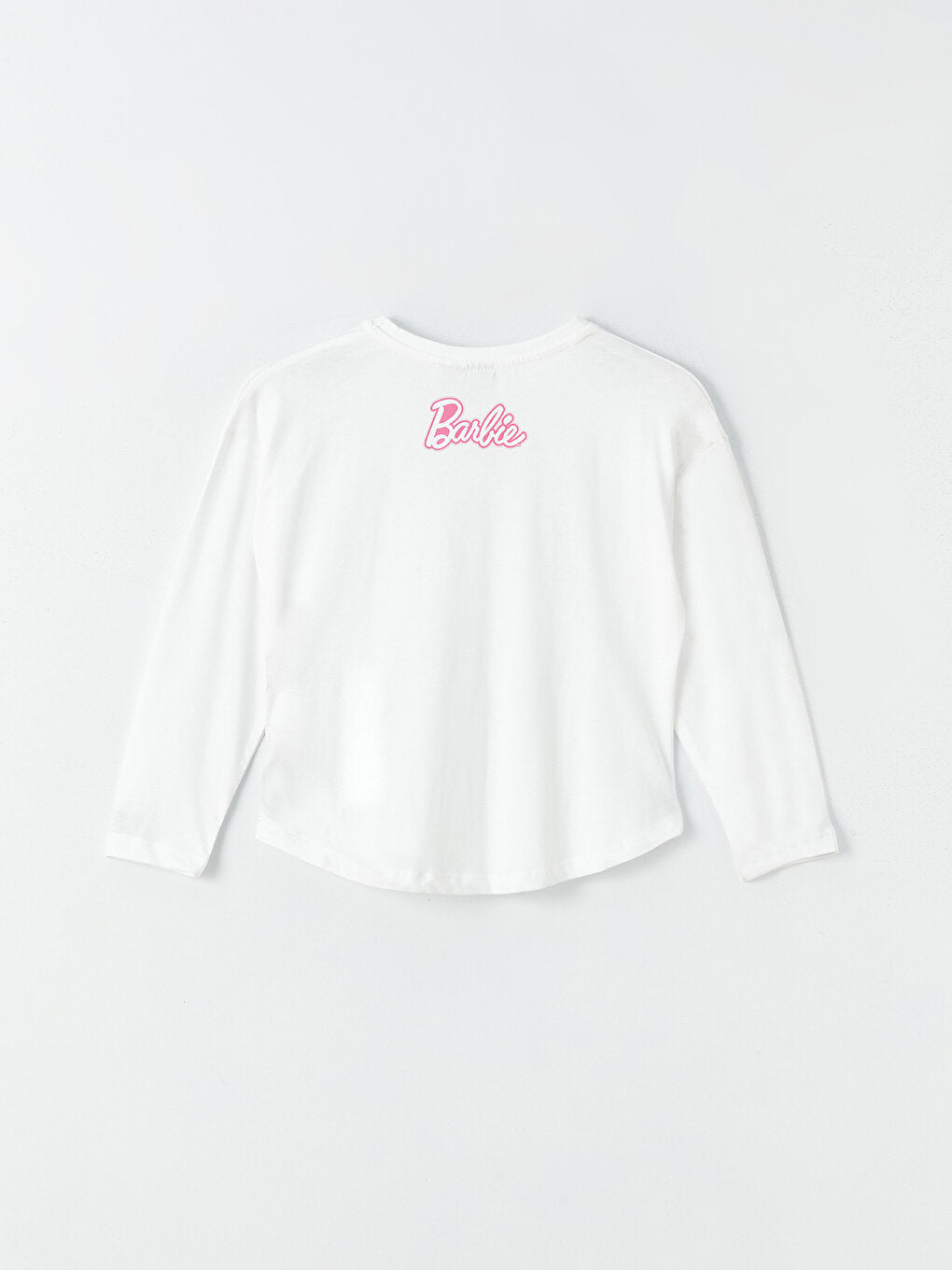 Crew Neck Barbie Printed Long Sleeve Girls' T-Shirt