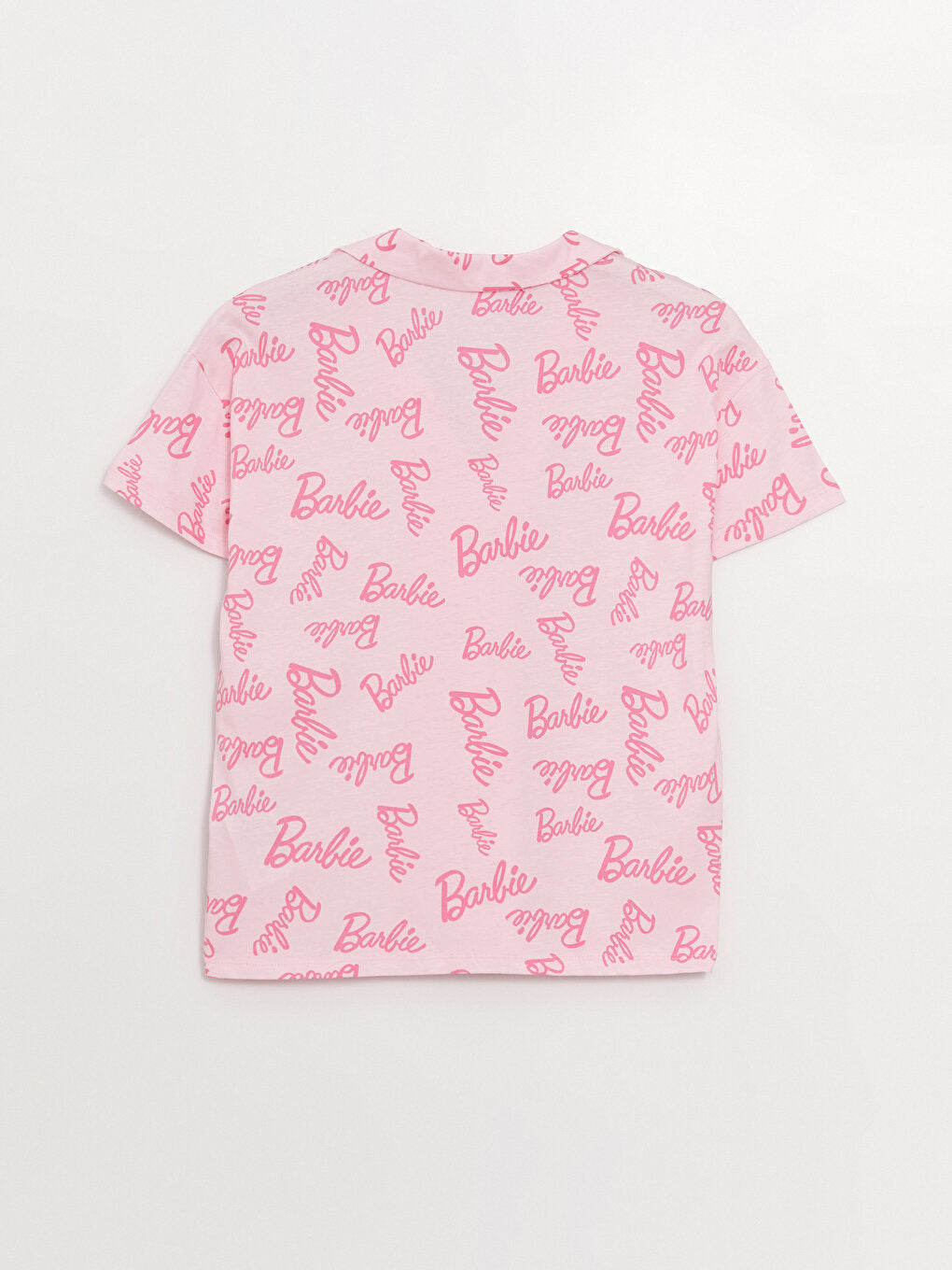 Shirt Collar Barbie Printed Short Sleeve Women's Pajama Set