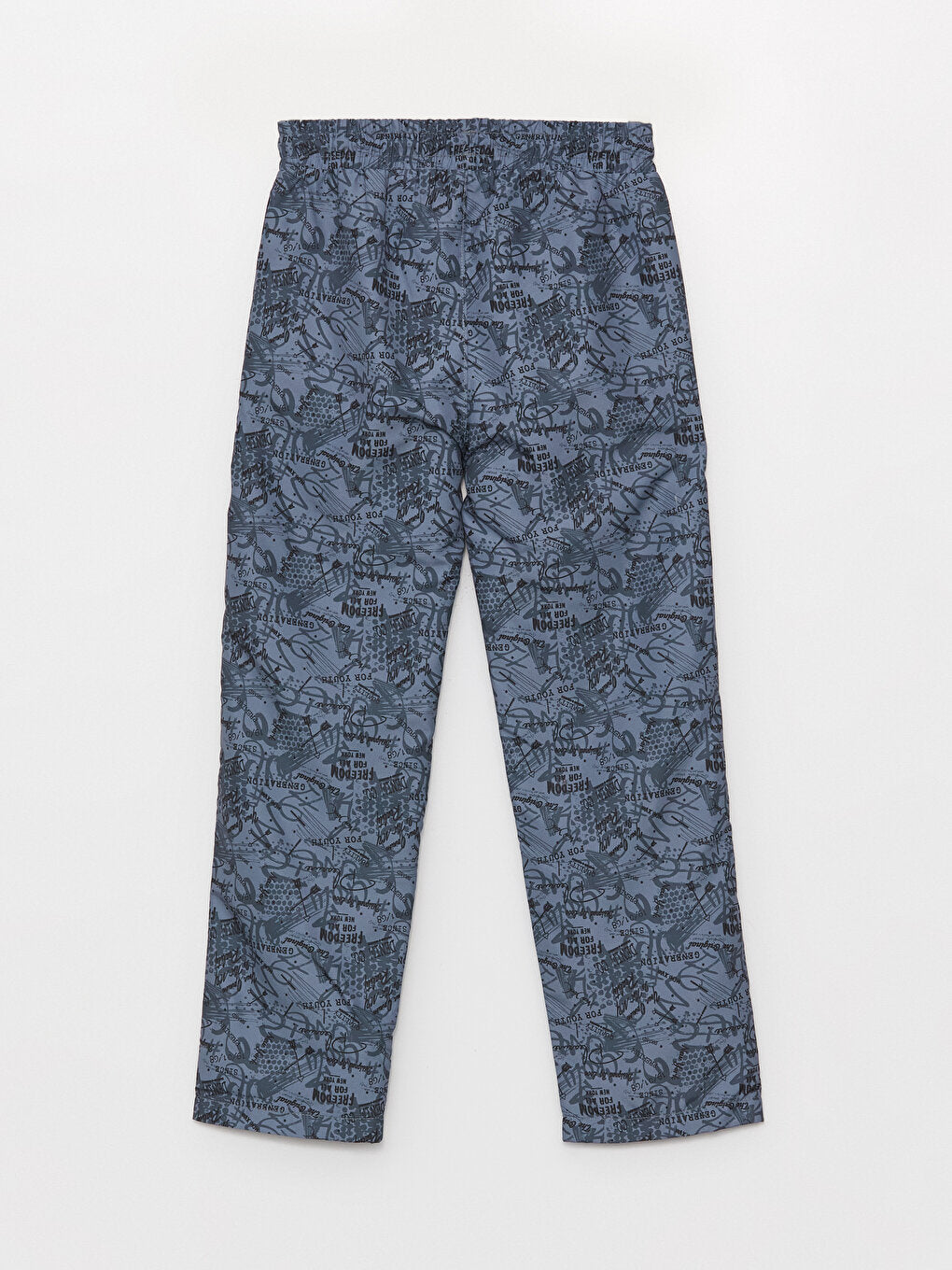 Elastic Waist Printed Fleece Lined Boy's Trousers