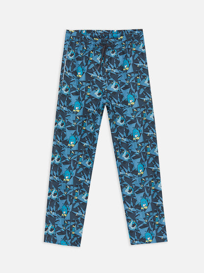 Elastic Waist Printed Fleece Lined Boy's Trousers